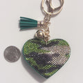 Camo Heart Rhinestone Keychain