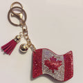 Canadian Flag Rhinestone Keychain