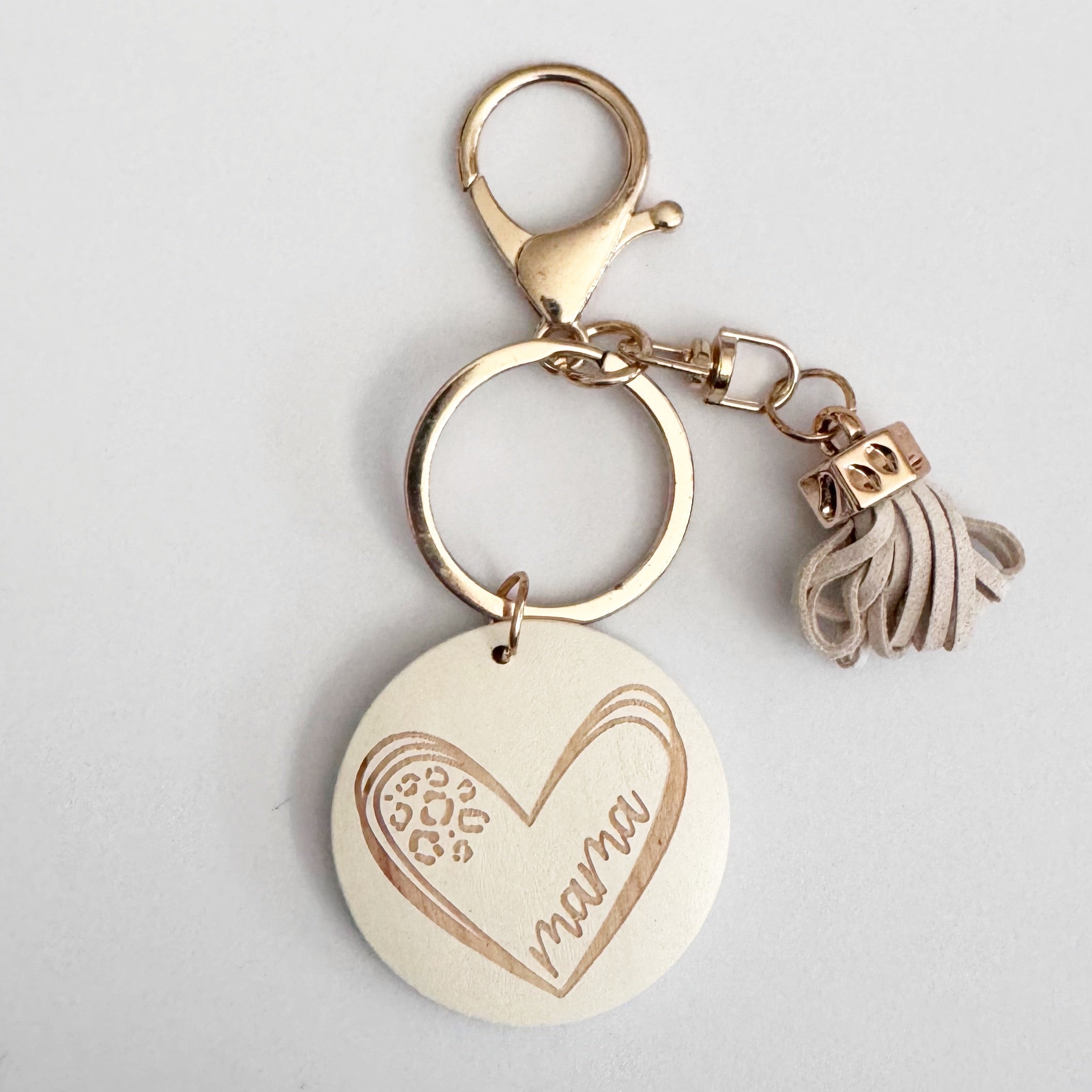 Mama Keychain - White