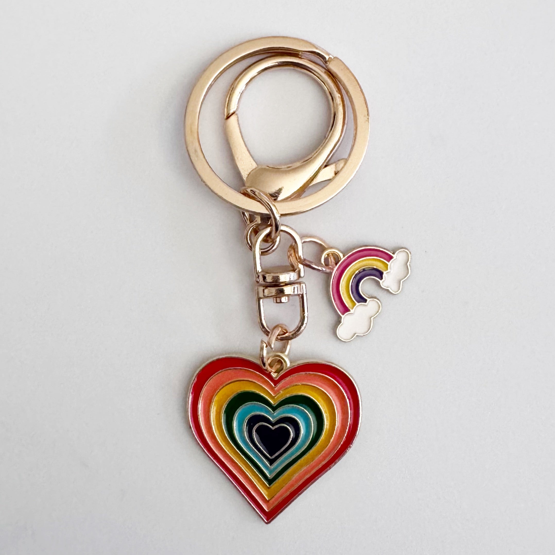 Rainbow Heart Keychain