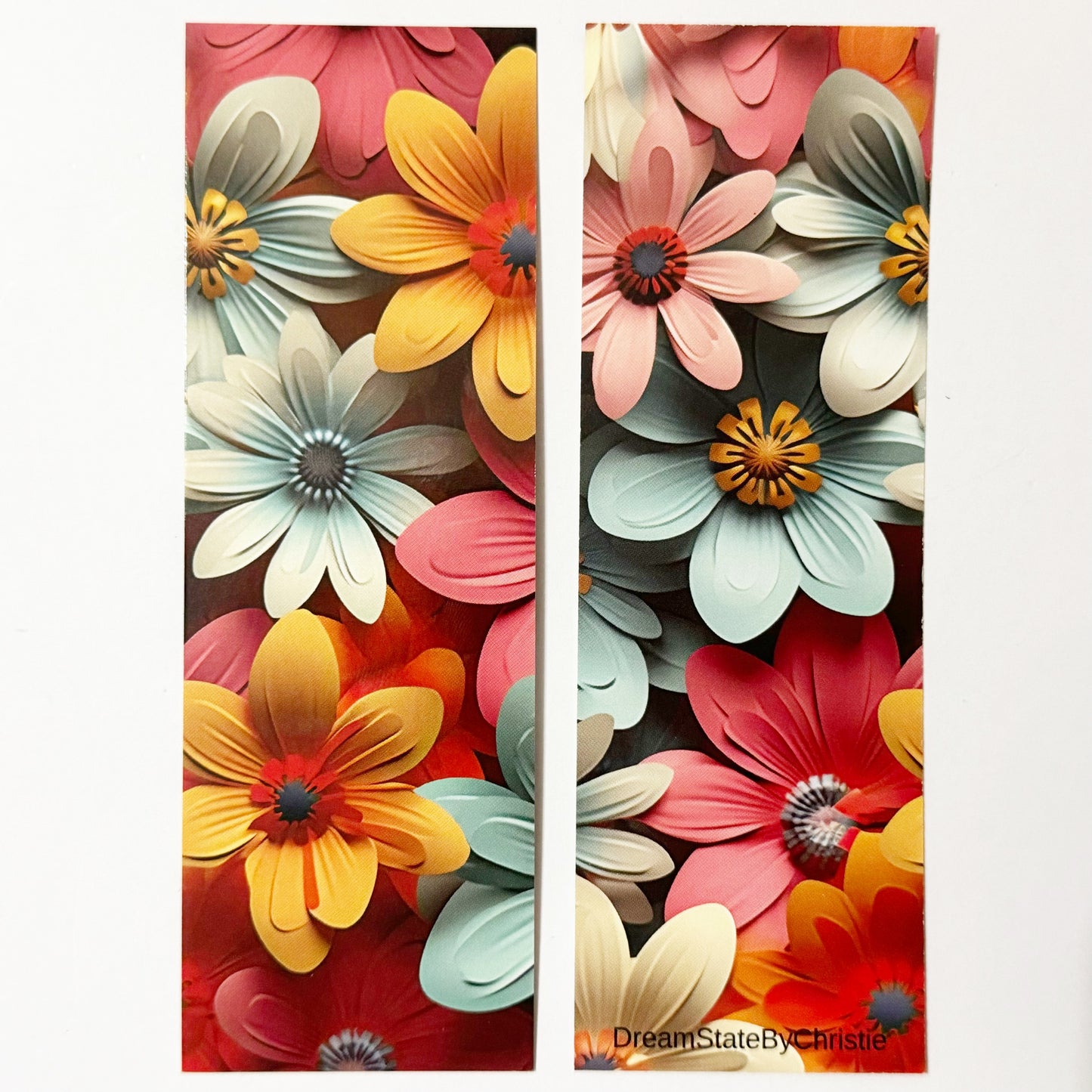 Red Floral Dream Double Sided Bookmark