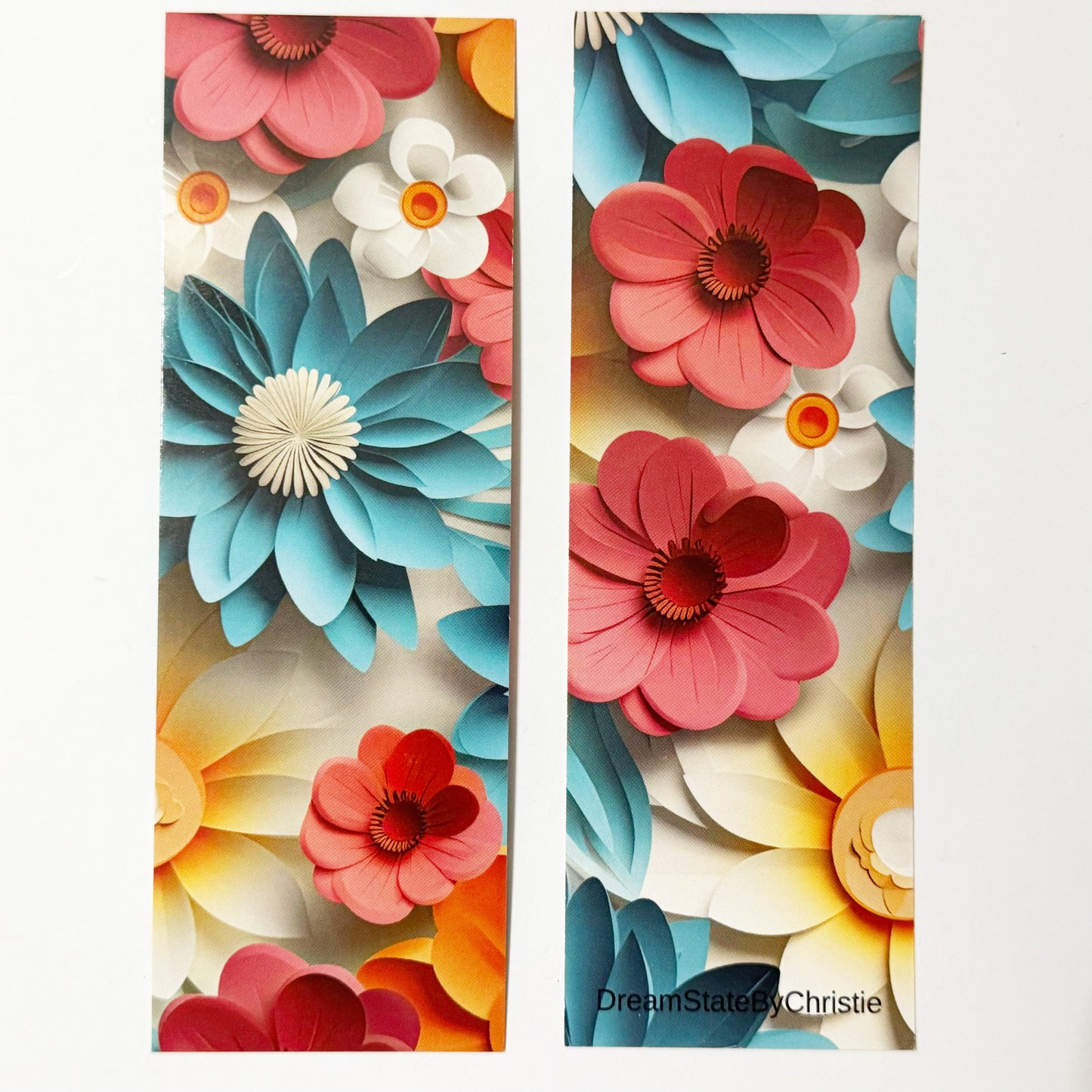 Gray Floral Dream Double Sided Bookmark