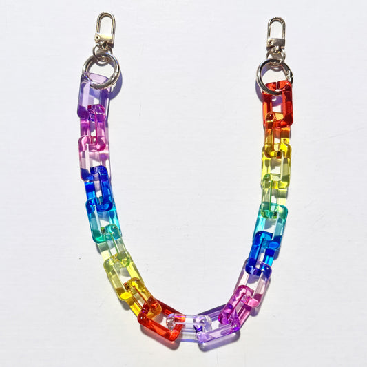 Rainbow Square Link Bag Chain