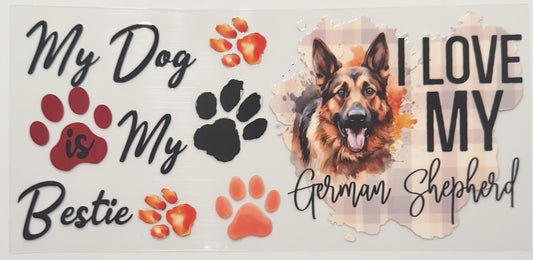 I Love My German Shepherd - UVDTF 16oz Wrap