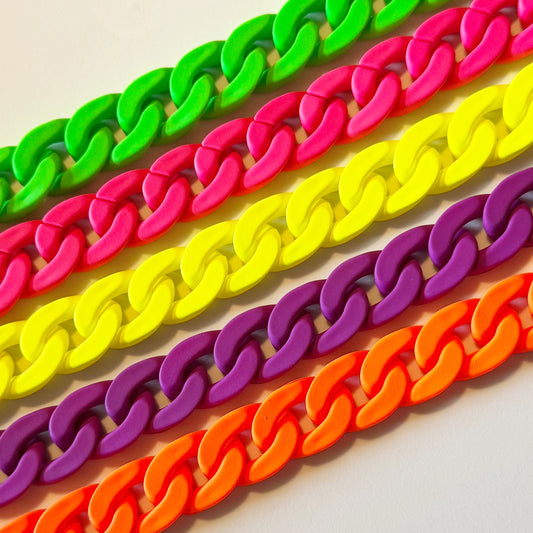 Neon Acrylic Bag Chain - 18 Inch