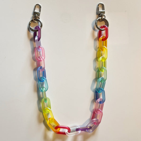 Frosted Rainbow Acrylic Bag Chain - 18 inches