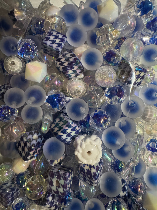 Blue and White Acrylic Bead Mix