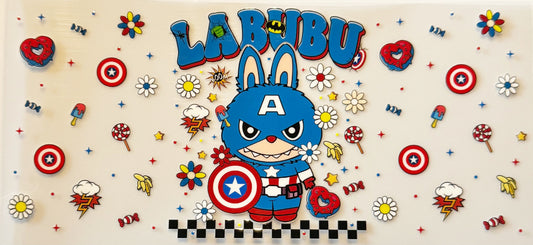 Captain America Labubu - UVDTF 16oz Wrap