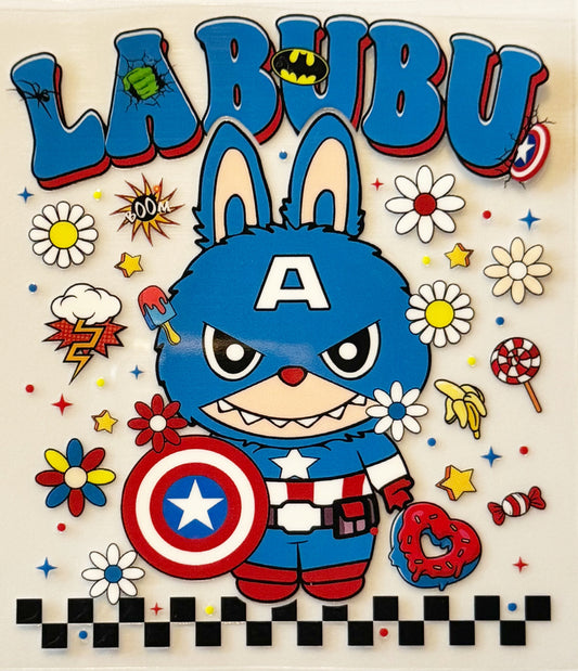 Captain America Labubu - UVDTF Decal - 16oz