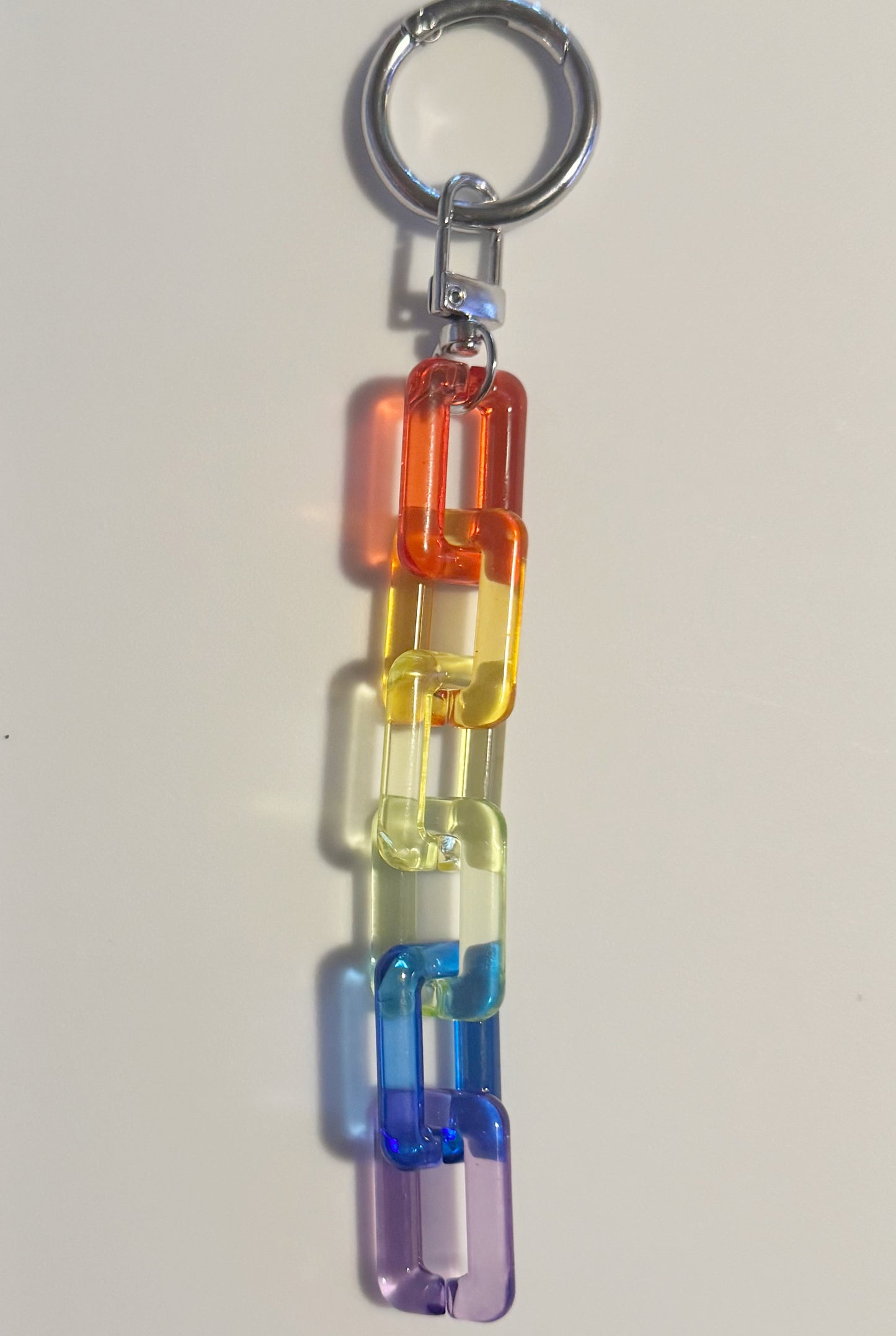 Rainbow Square Link Acrylic Keychain
