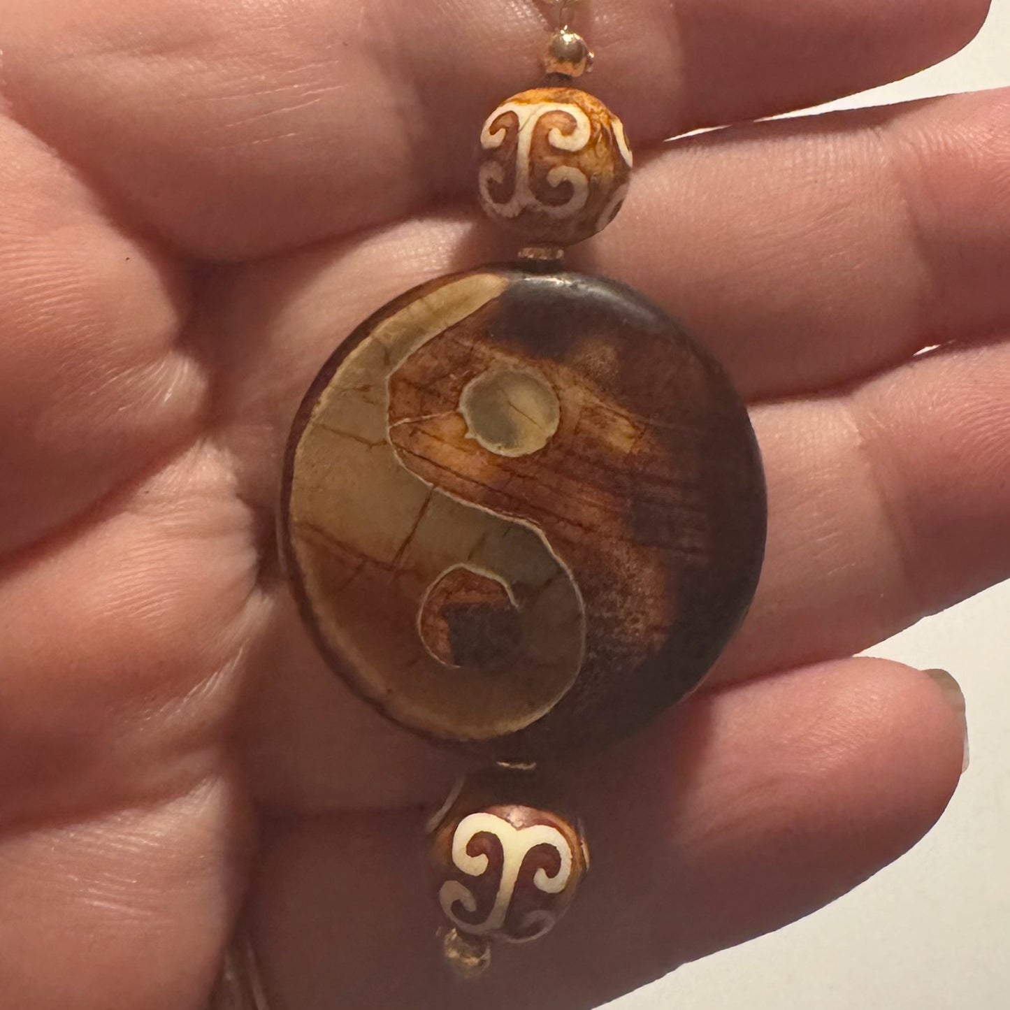 Yin Yang Agate Keychain