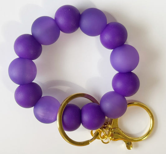 Purple Frosted Cat Eye Mini Keyring