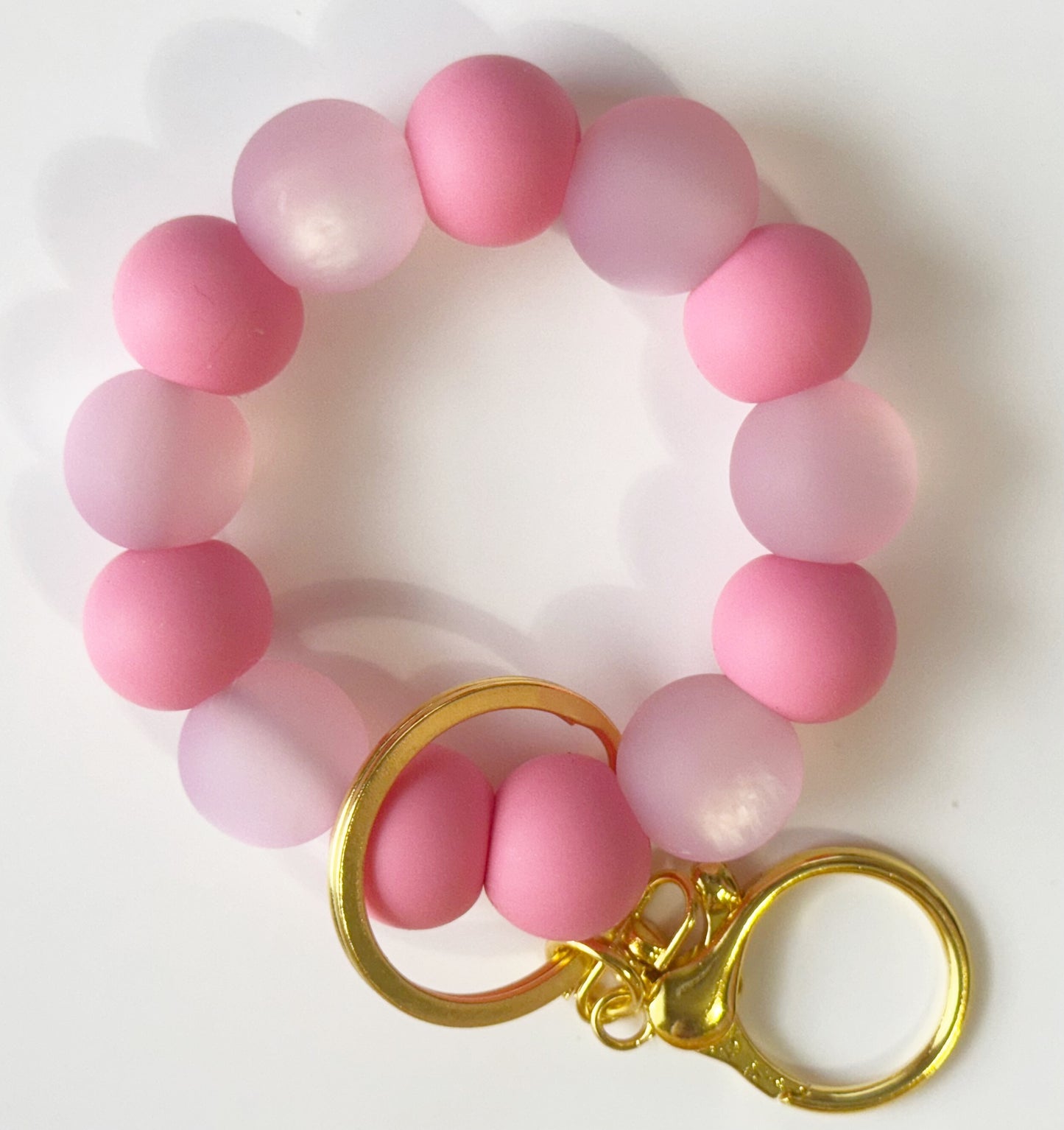 Pink Frosted Cat Eye Mini Keyring