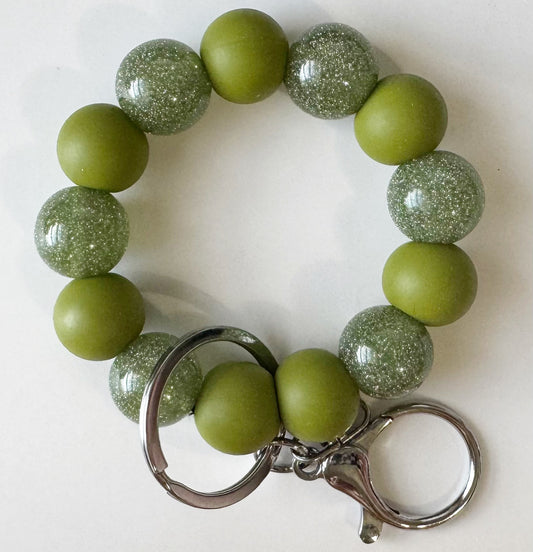 Green Glitter Mini Keyring