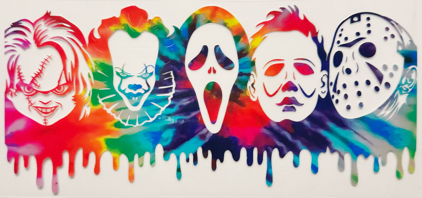 Tie Dye Slasher Outline - UVDTF 16oz Wrap
