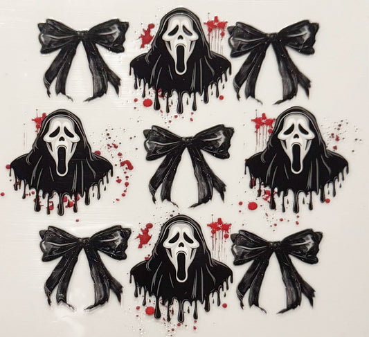 Ghostface and Bows - UVDTF Decal - 16oz