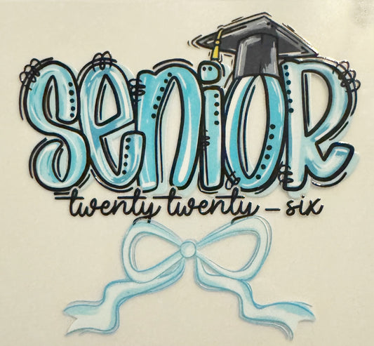 Senior 2026 - Aqua - UVDTF Decal