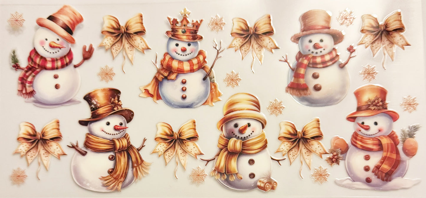 Gold Snowmen - UVDTF 16oz Wrap