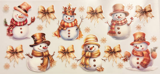 Gold Snowmen - UVDTF 16oz Wrap