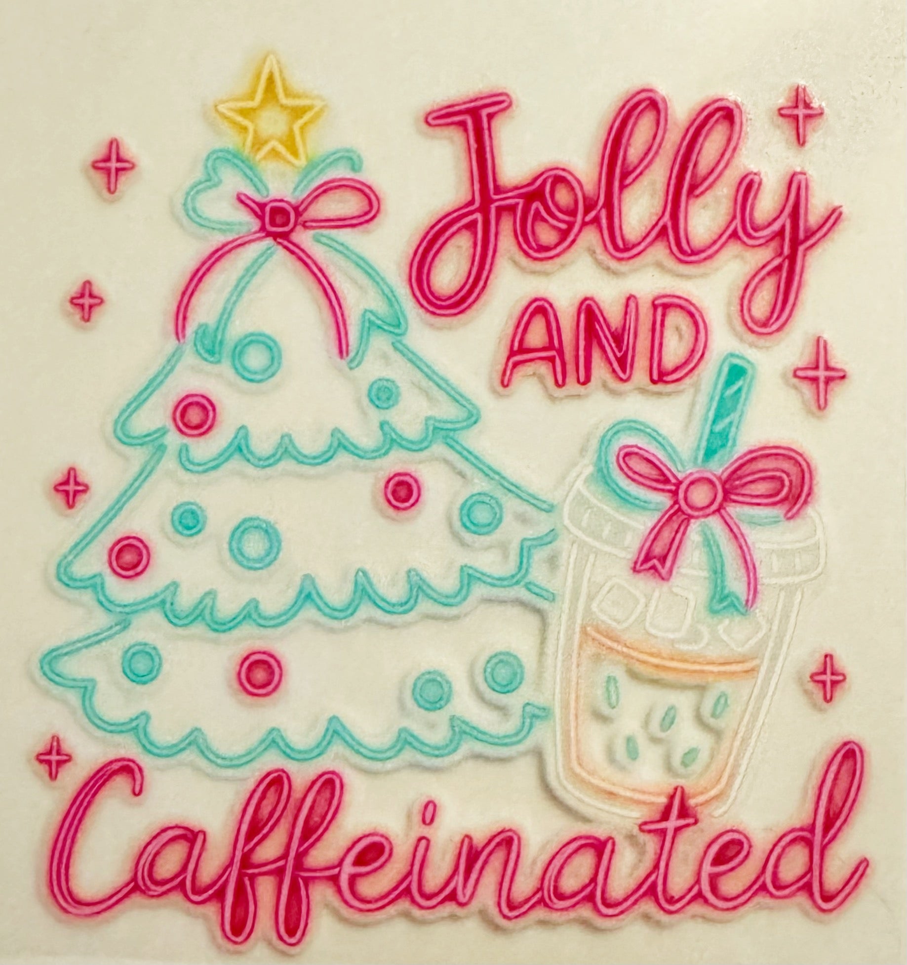 Neon Jolly And Caffeinated - UVDTF Decal