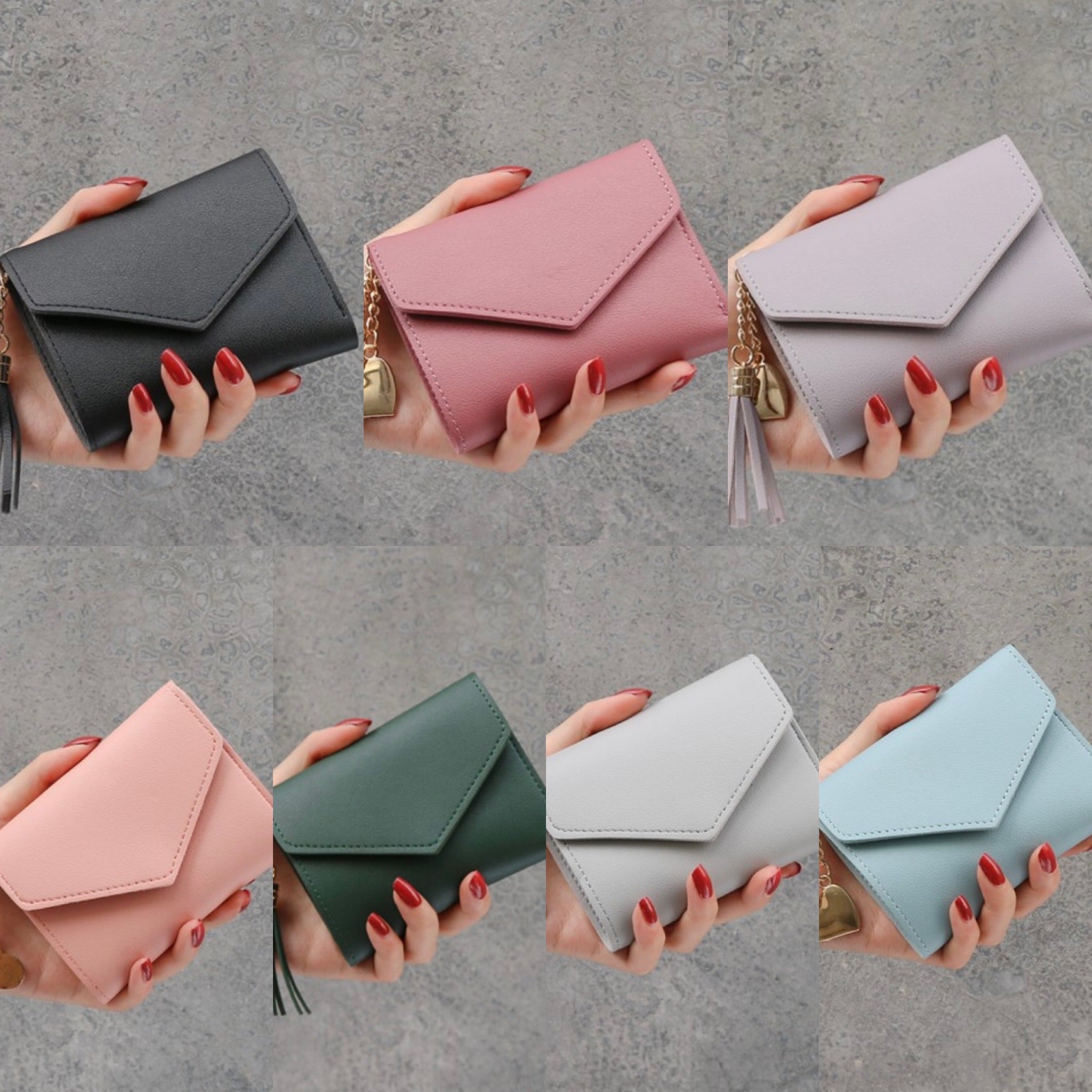 Wallet with Heart Charm and Tassel