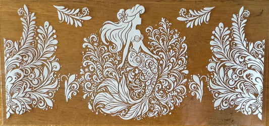 Ariel Outline - Black or White Ink - UVDTF 16oz Wrap