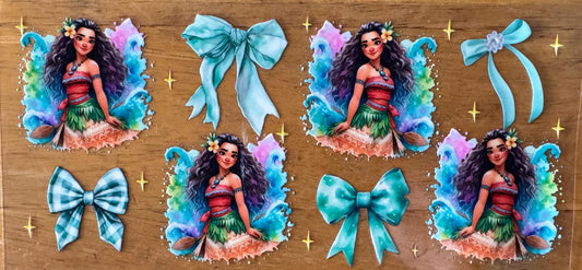 Moana and Bows - UVDTF 16oz Wrap