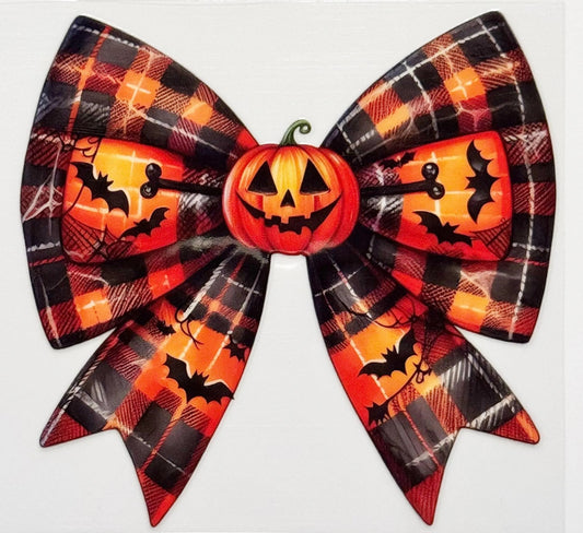 Pumpkin And Bats Bow - UVDTF Decal - 16oz