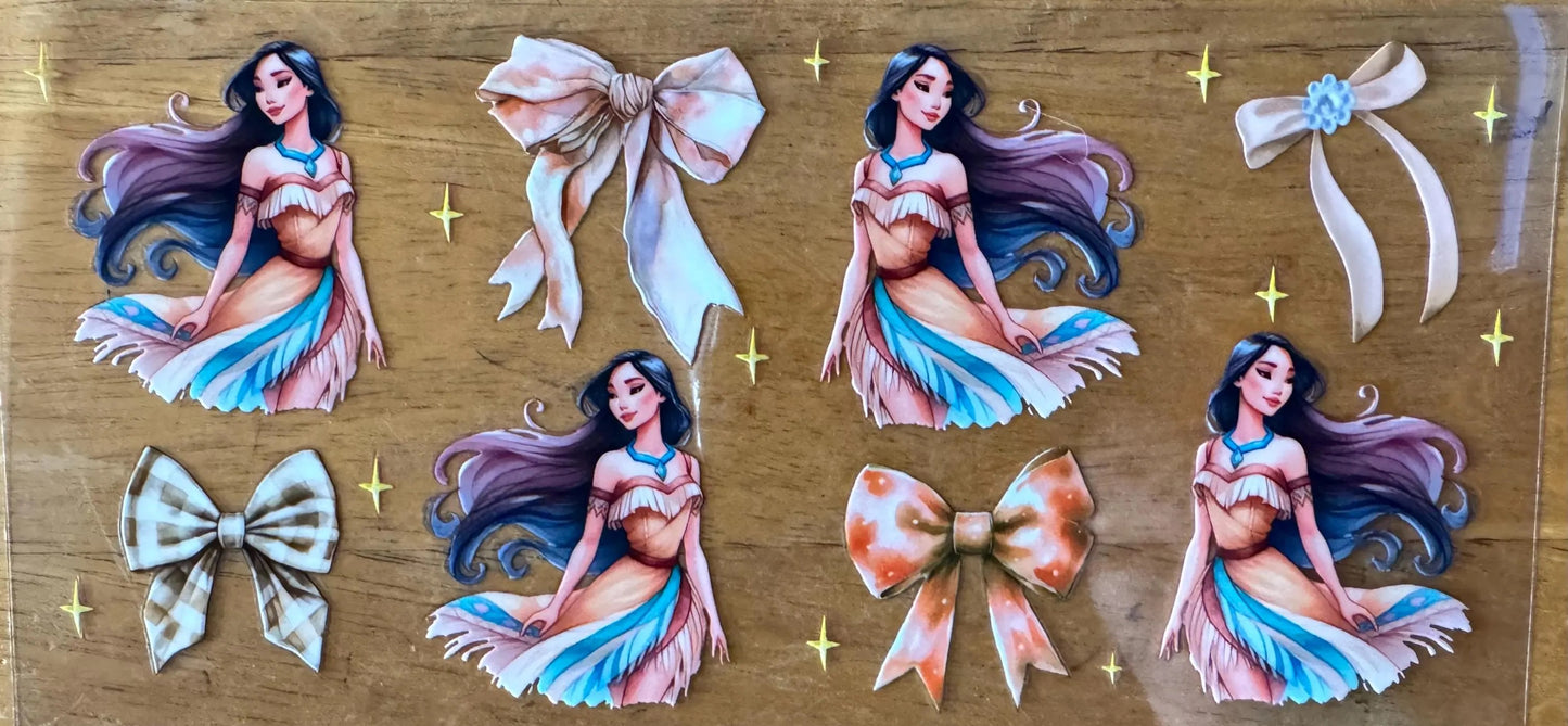 Pocahontas and Bows - UVDTF 16oz Wrap