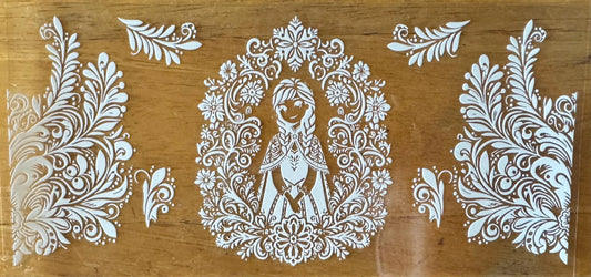 Anna Outline - Black or White Ink - UVDTF 16oz Wrap