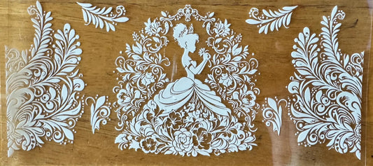 Tiana Outline - Black or White Ink - UVDTF 16oz Wrap