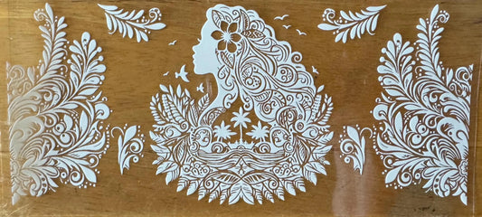 Moana Outline - Black or White Ink - UVDTF 16oz Wrap